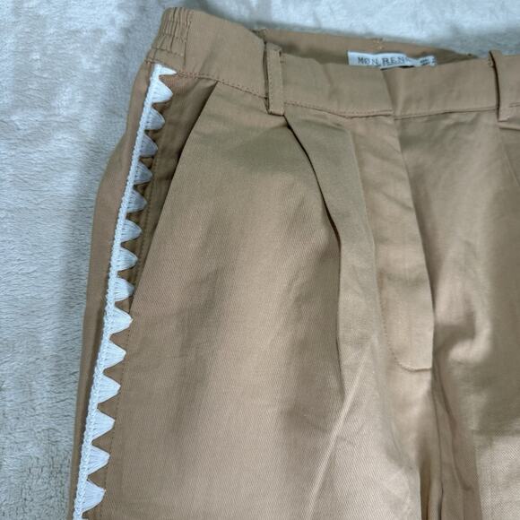 Mon Renn Lisle SET Vest Top Size S Wide Leg Pants XS Beige Tan Boho - Picture 5 of 13